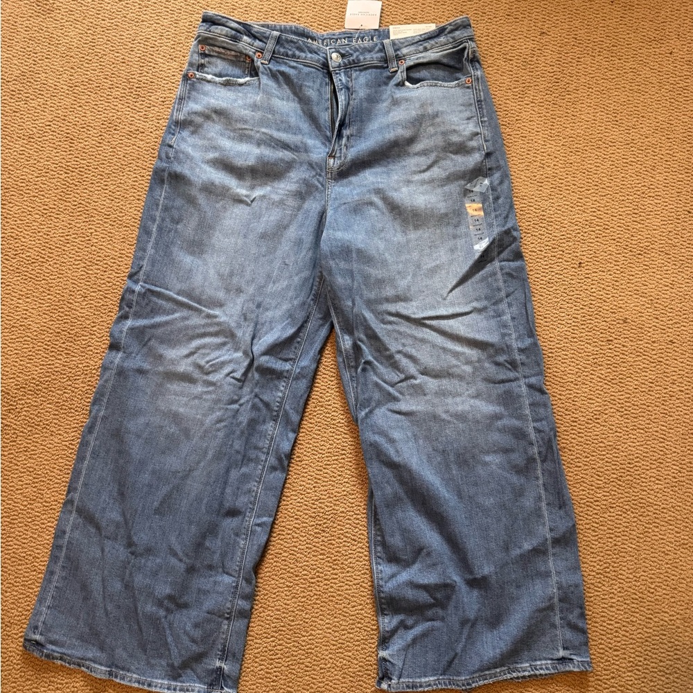 American Eagle Outfitters Light Blue Wide-Leg Jeans